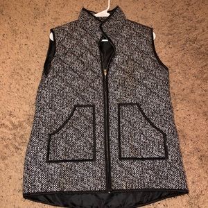 Black and White Puffer Vest